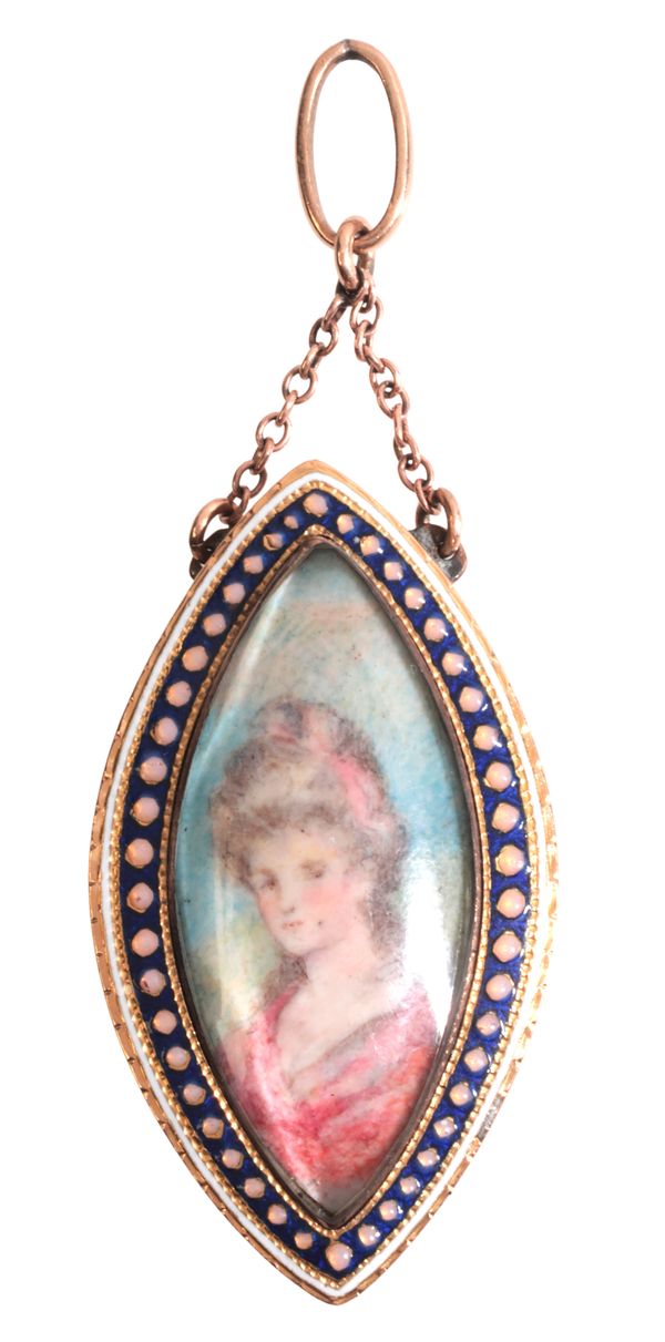 AN ANTIQUE GEORGIAN PORTRAIT MINIATURE PENDANT