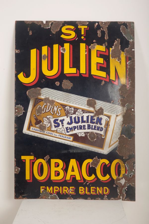 A 'ST. JULIEN EMPIRE BLEND' TOBACCO ENAMEL ADVERTISING SIGN