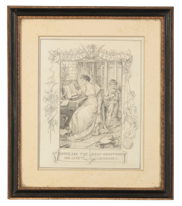 JANE ELIZABETH COOK OF WANTAGE (1835-1920) A design for the bookplate of Dorothy Tennant, Lady Stanley (1855-1926)