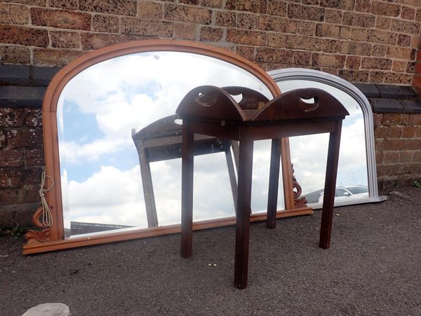 TWO OVERMANTEL MIRRORS WITH ARCHED TOPS