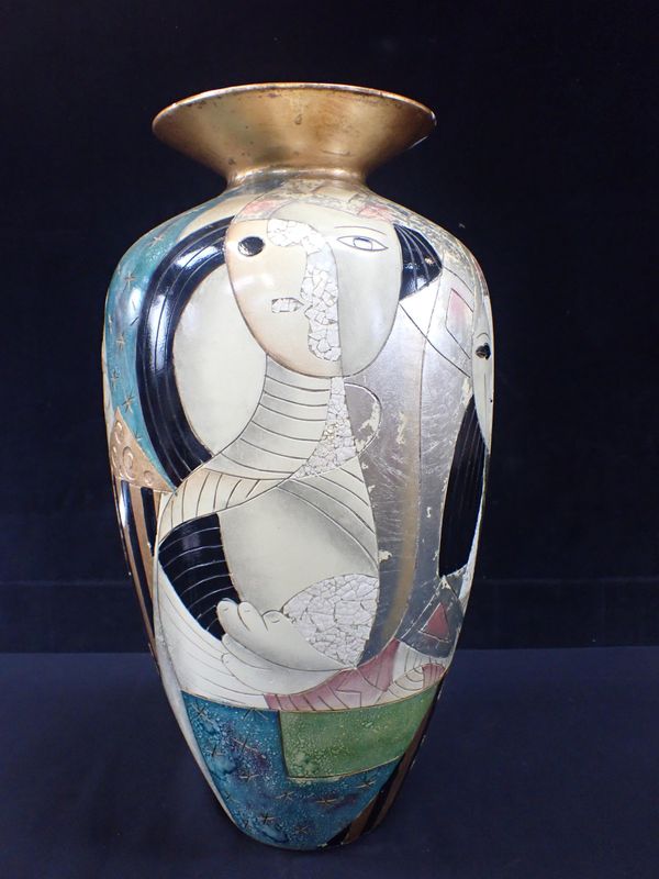 A LARGE PICASSO STYLE VASE