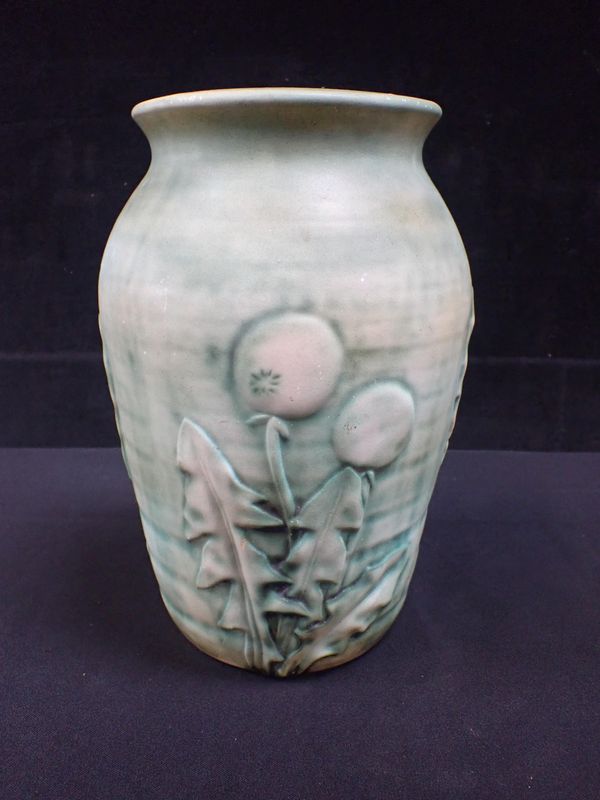 A GREEN MATT GLAZED DENBY STYLE  VASE