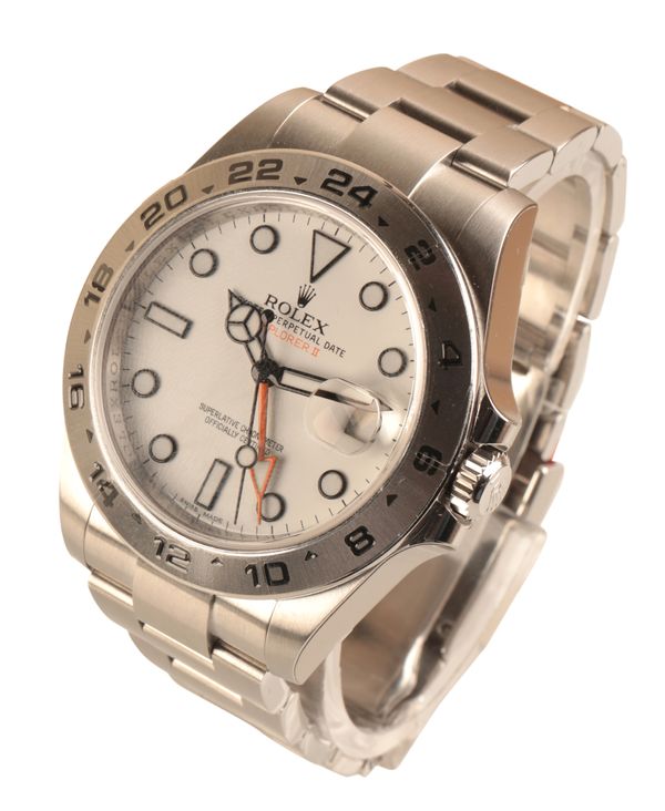ROLEX EXPLORER: A RARE NO.2 STAINLESS STEEL BRACELET WATCH