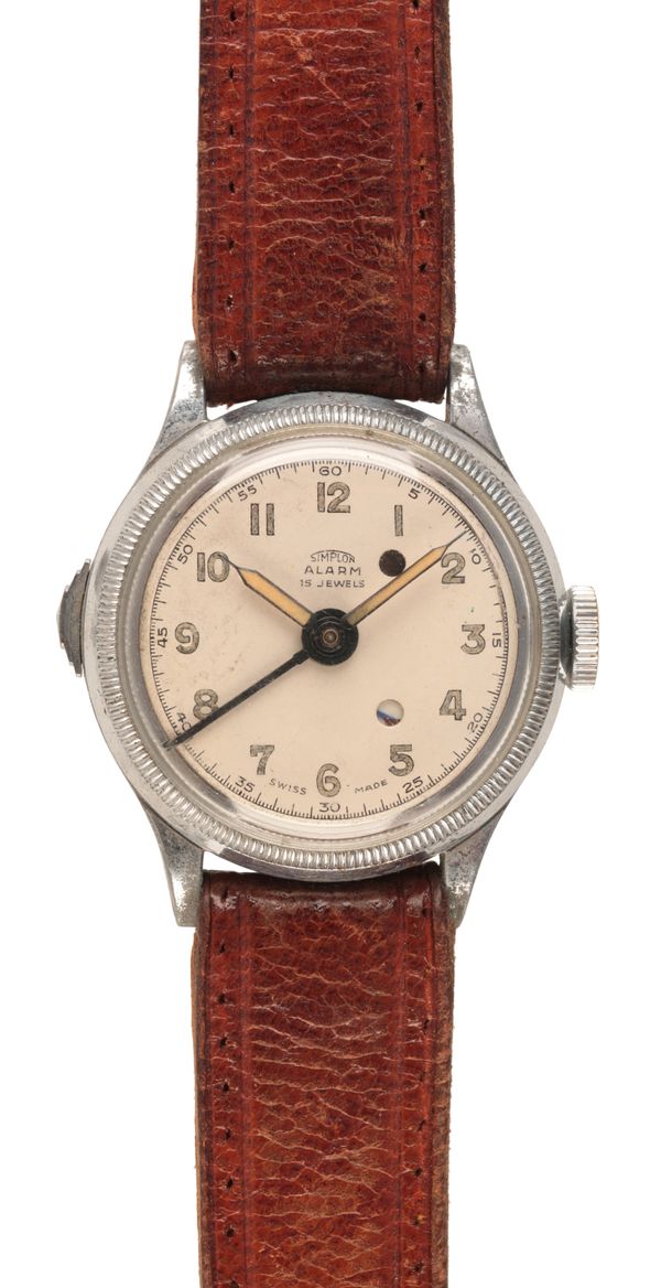 SIMPLON 'ALARM': A STAINLESS STEEL WRISTWATCH