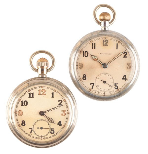 LEONIDAS: A NICKEL-PLATED MILITARY POCKET WATCH