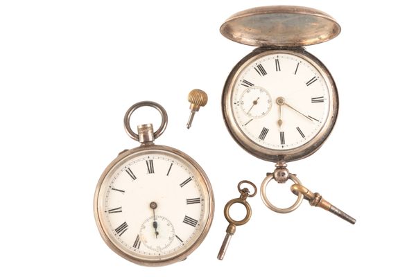 A SILVER FULL HUNTER POCKET WATCH