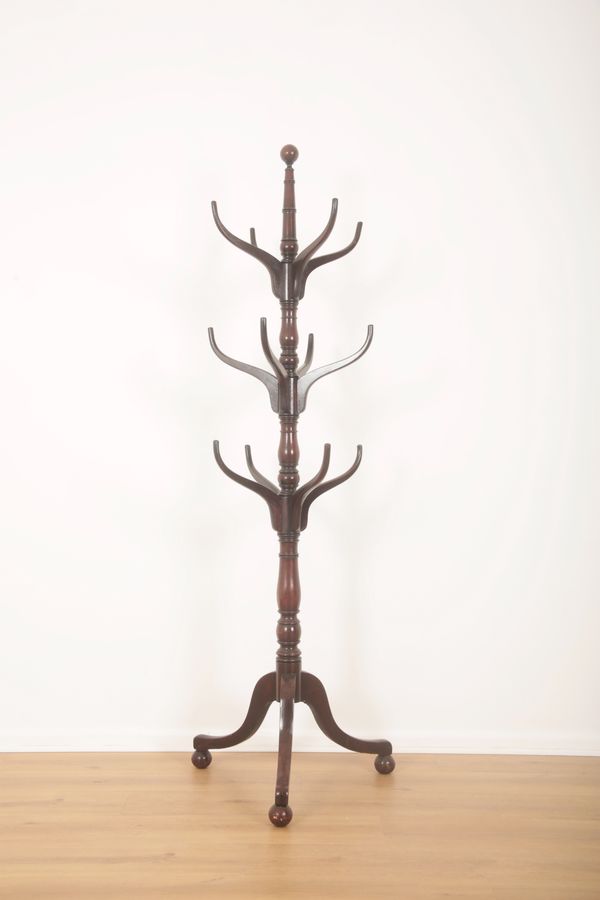 A VICTORIAN MAHOGANY HAT AND COAT STAND