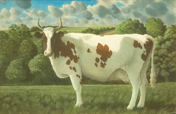 *JAMES LYNCH (B.1956) A cow in a rolling landscape