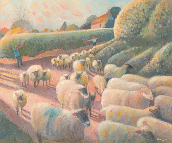*KATE LYNCH (B.1949) 'Running the Ewes and Lambs to the Farm'