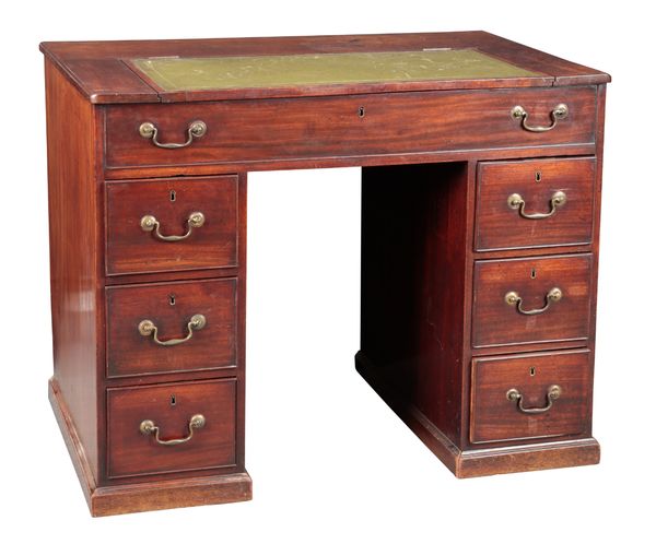 A GEORGE III MAHOGANY PEDESTAL DESK