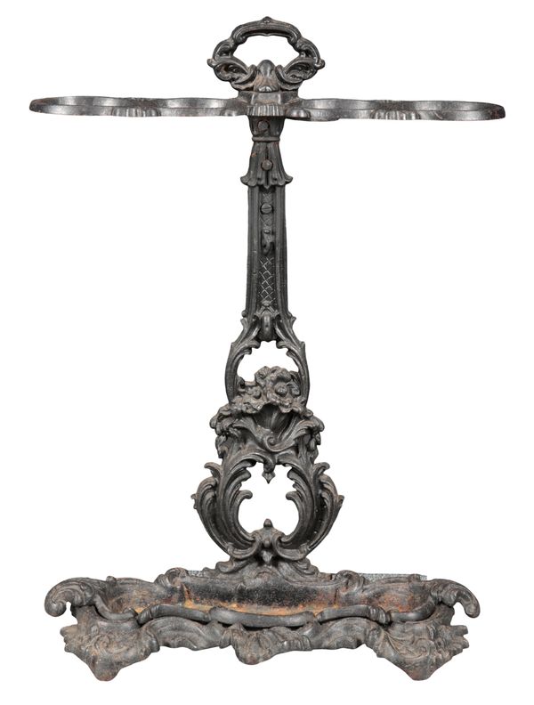 A VICTORIAN CAST IRON UMBRELLA STAND