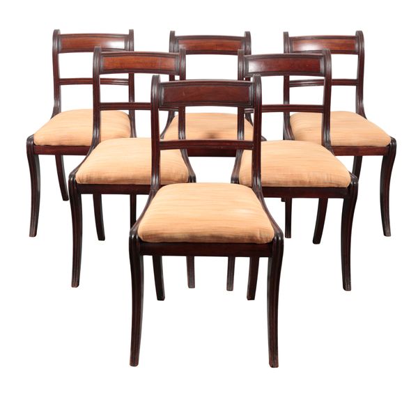 A SET OF SIX REGENCY MAHOGANY DINING CHAIRS
