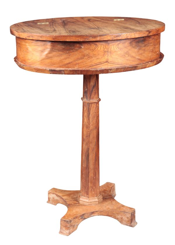 A ROSEWOOD AND MARQUETRY WORK TABLE