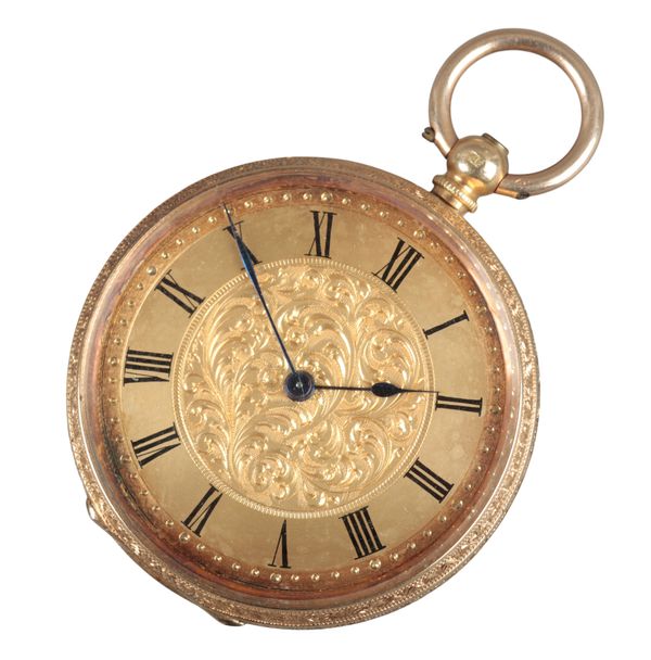 R.L. CHRISTIE, EDINBURGH: AN 18CT GOLD FOB WATCH