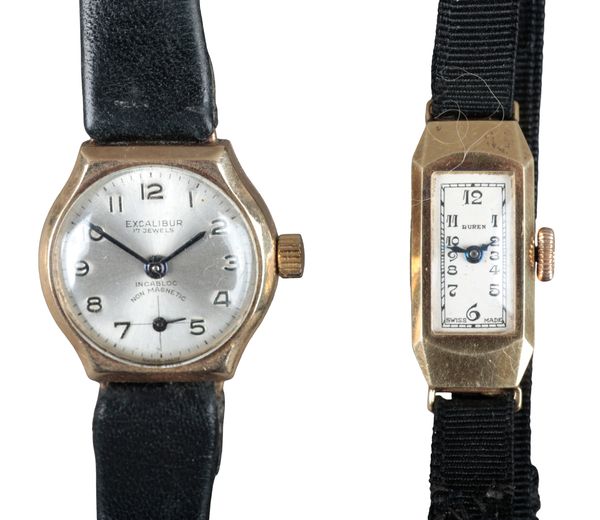 BUREN: A 9CT GOLD WRISTWATCH
