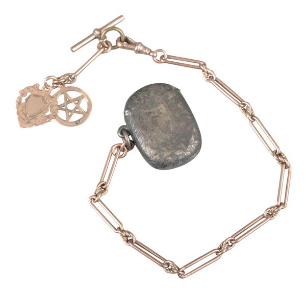 A 9CT GOLD POCKET WATCH CHAIN