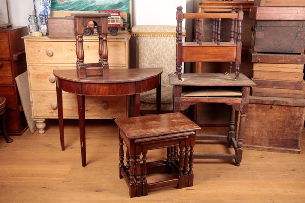 A GEORGE III MAHOGANY SEMICIRCULAR TABLE