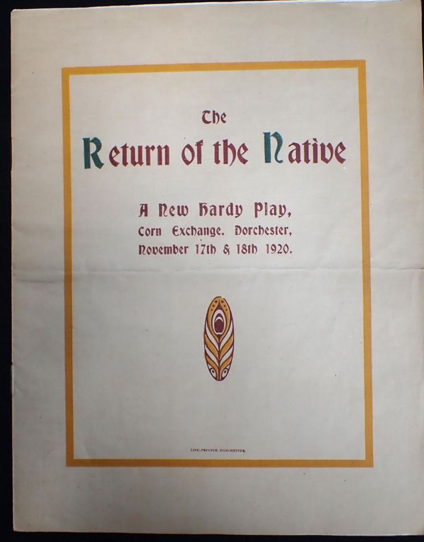 THOMAS HARDY: THE HARDY PLAYERS, PROGRAMME; 'THE RETURN OF THE NATIVE'