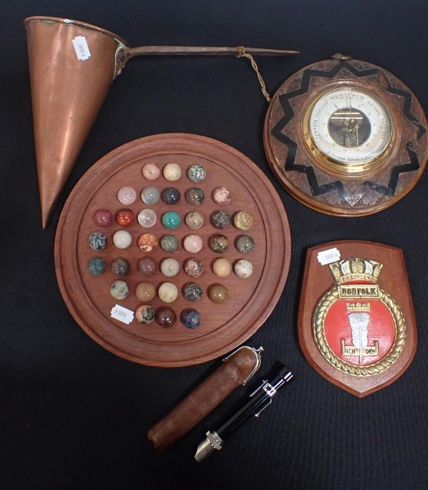 A SOLITAIRE SET WITH MINERAL SPECIMEN PIECES