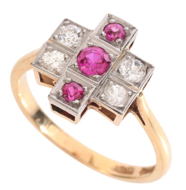 A RUBY AND DIAMOND DRESS RING