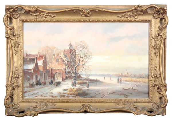 VAN DER MEULLEN (20TH CENTURY) Dutch ice skating scenes