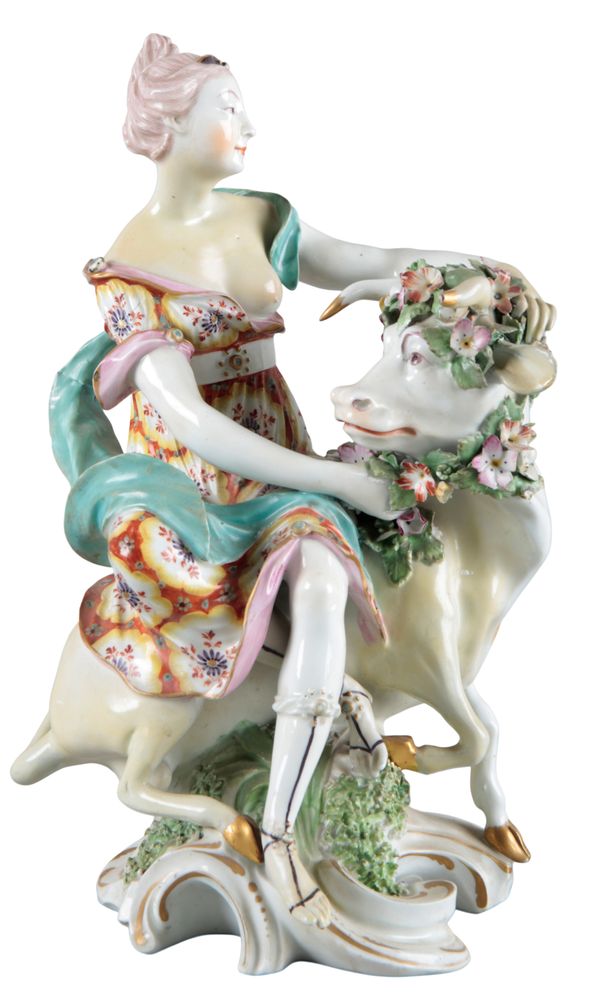 A DERBY PORCELAIN FIGURE ‘EUROPA AND THE BULL’