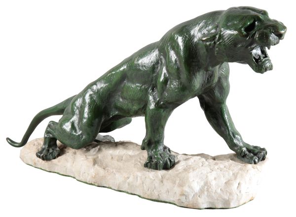 EUGENE CARTIER (1861-1943) A patinated bronze figure of a Jaguar