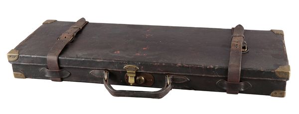 WILLIAM POWELL & SON OF BIRMINGHAM: A LEATHER DOUBLE GUN MOTOR CASE