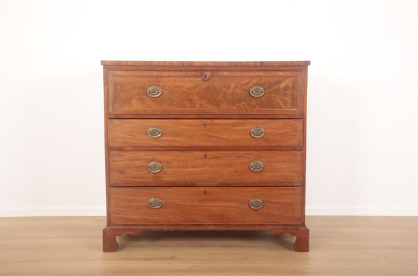 A GEORGE III MAHOGANY SECRETAIRE CHEST