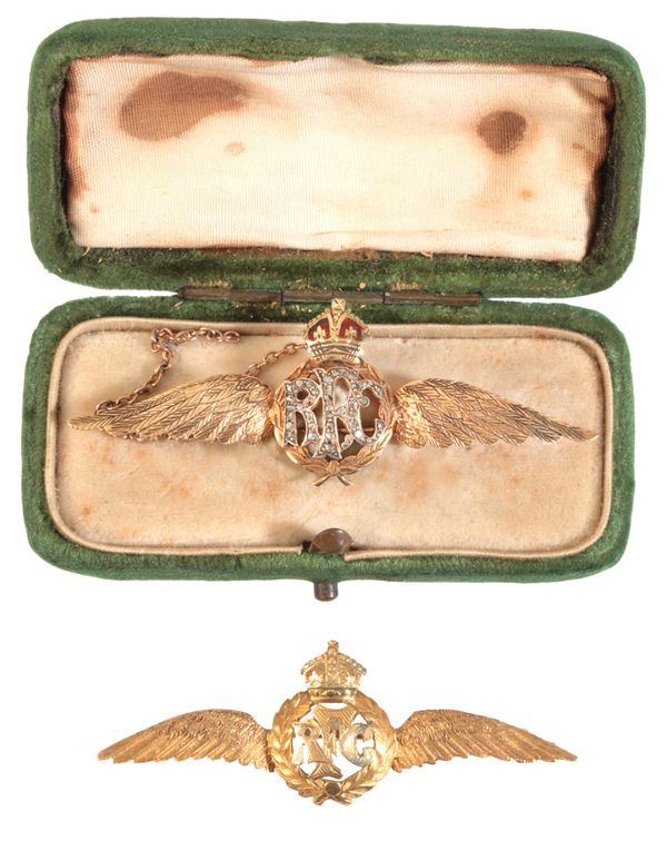 TWO ROYAL FLYING CORPS SWEETHEART BROOCHES