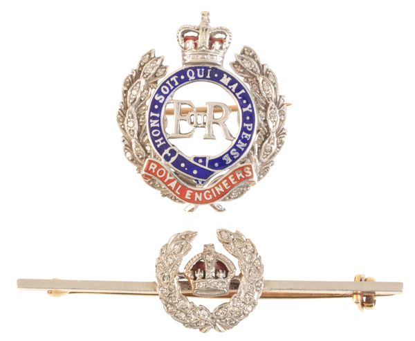 TWO ROYAL ENGINEERS SWEETHEART BROOCHES