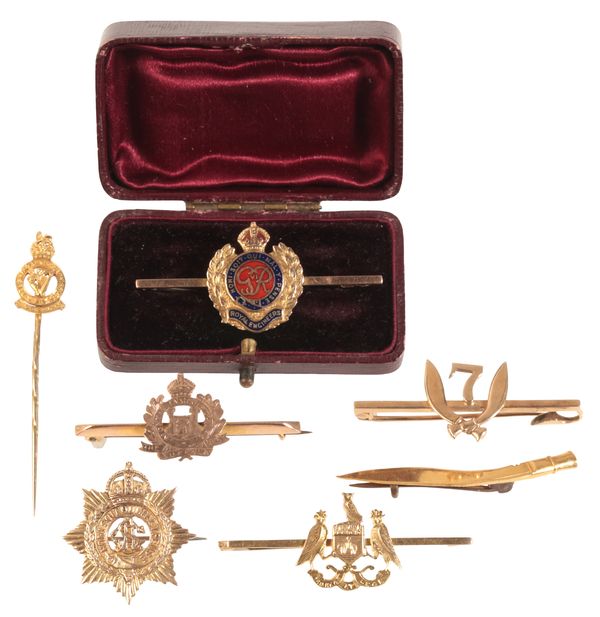 A COLLECTION OF REGIMENTAL SWEETHEART BROOCHES