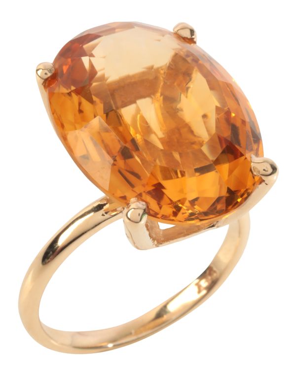 A CITRINE COCKTAIL RING