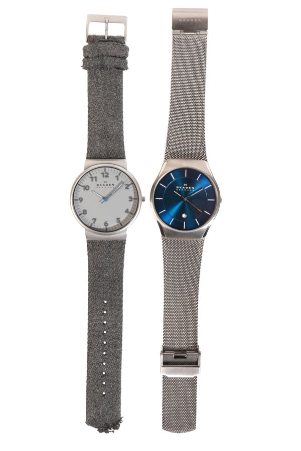 SKAGEN, DENMARK: TWO GENTLEMEN'S WRISTWATCHES