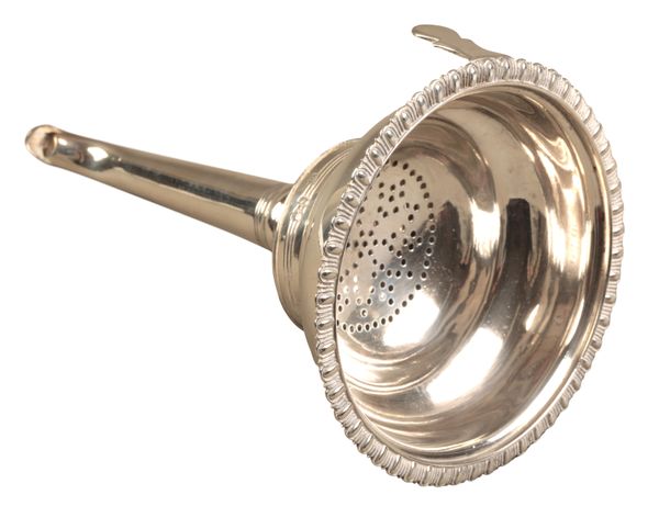 A GEORGE IV SILVER WINE FUNNEL