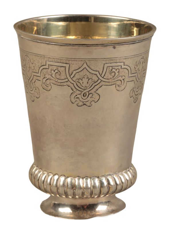 A RUSSIAN 84 STANDARD SILVER KIDDISH CUP