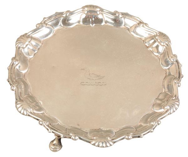 A GEORGE II SILVER WAITER