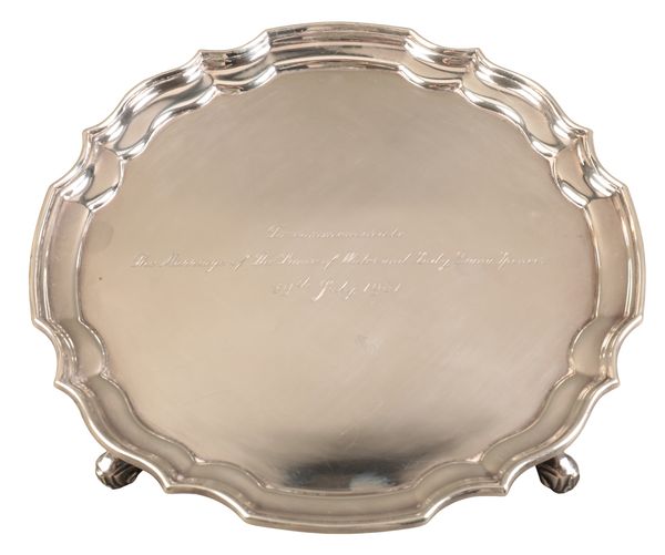 AN ELIZABETH II SILVER SALVER