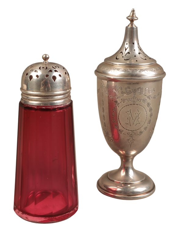 A GEORGE V SILVER SUGAR CASTER