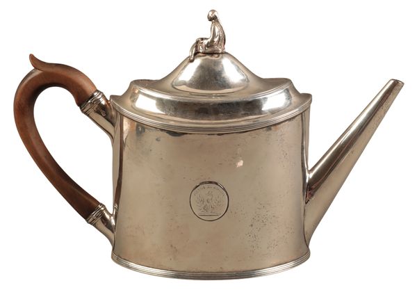 A GEORGE III SILVER TEAPOT