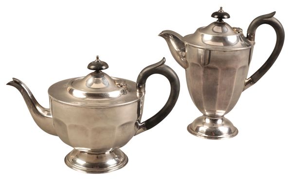 A GEORGE V SILVER PART TEA AND COFFEE SERVICE