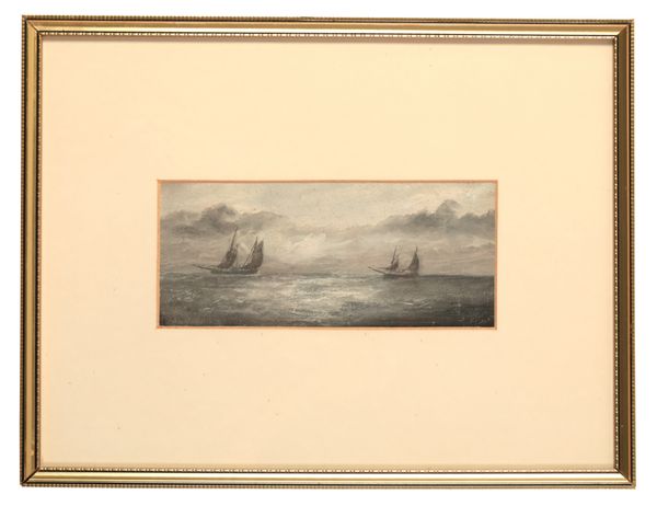 JOHN HENRY WEST (1856-1938) A group of three en grisaille studies of ships at sea