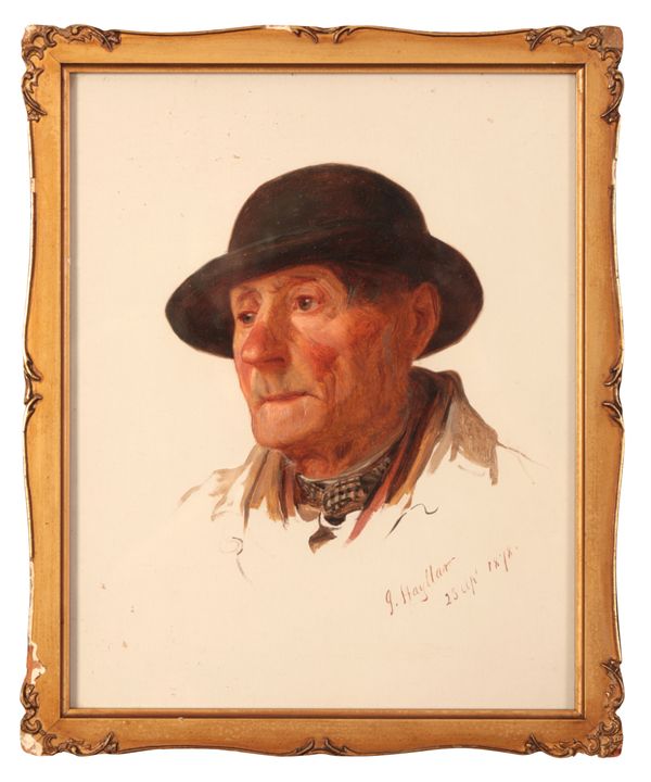 JAMES HAYLLAR (1829-1920) A head and shoulders portrait sketch of a gentleman