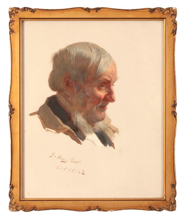 JAMES HAYLLAR (1829-1920) A head and shoulders profile portrait sketch of a gentleman