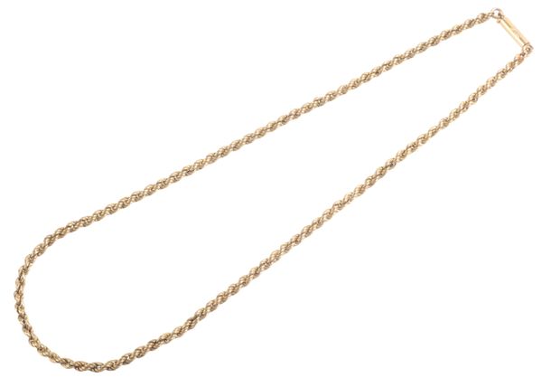 AN 18CT GOLD ROPE LINK CHAIN NECKLACE