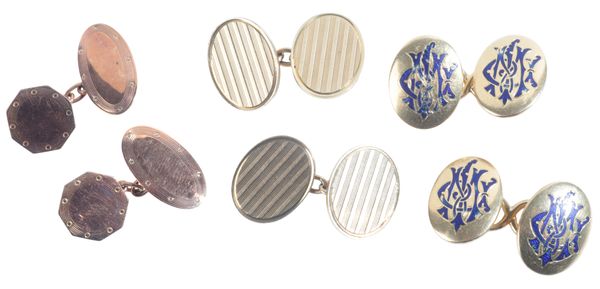 FOUR PAIRS OF CUFFLINKS
