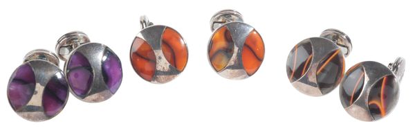 A COLLECTION OF RESIN CUFFLINKS