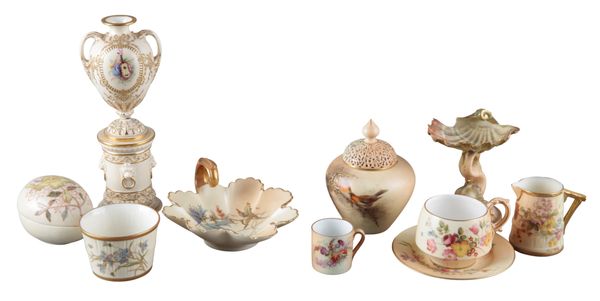 A COLLECTION OF ROYAL WORCESTER BLUSH IVORY