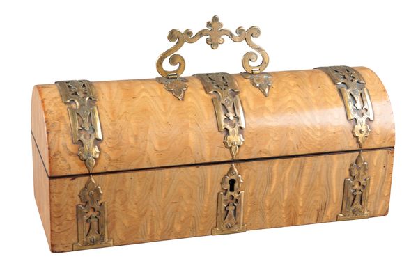 A VICTORIAN BURR WOOD TRINKET BOX BY TRUSSEL OF BRIGHTON