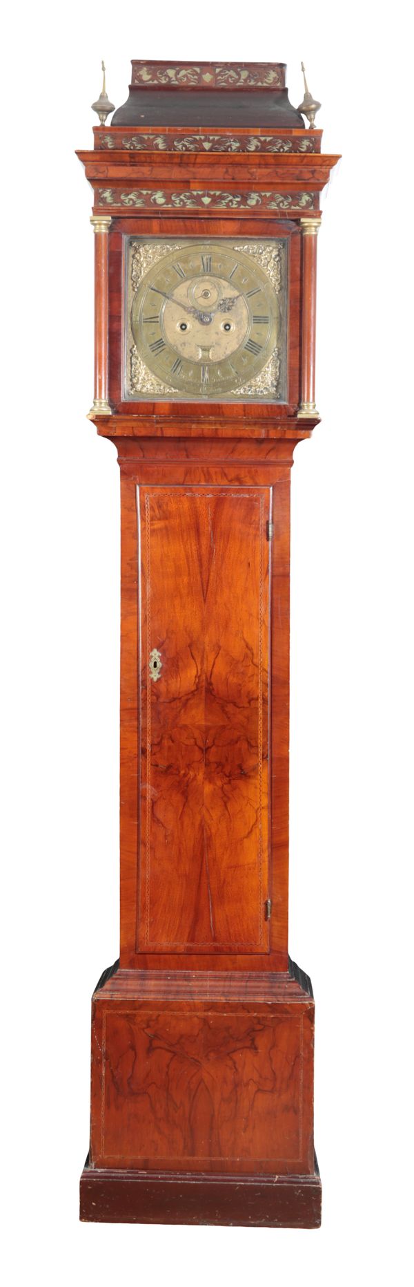 A GEORGE II WALNUT LONGCASE CLOCK BY JAMES JORDON CHATHAM (1705-1740)